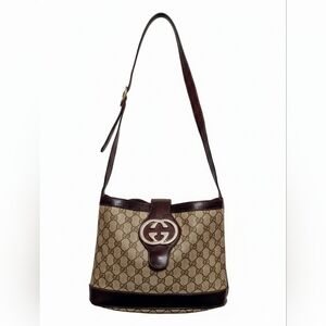 Gucci Vintage GG Coated Canvas Shoulder Bag  - VGUC!